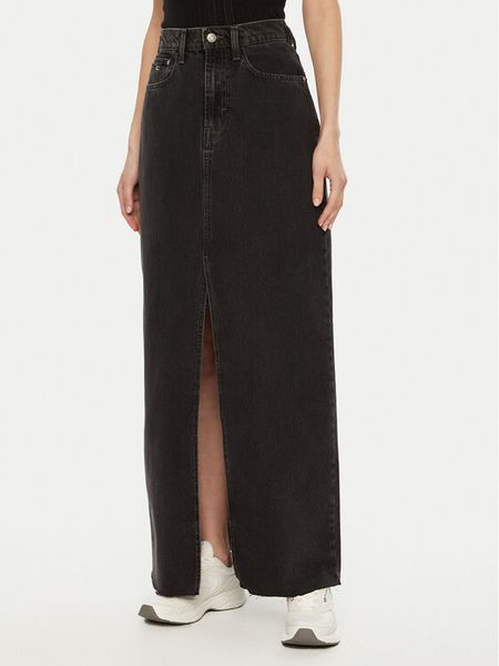 Tommy Jeans Spódnica jeansowa DW0DW20554 Czarny Regular Fit. Czarne spódnice damskie Tommy Jeans, bez wzorów, z bawełny. Za 249.99 zł.