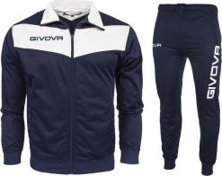 Dres treningowy piłkarski komplet bluza spodnie Givova Tuta Visa Triacetato granatowo-biały TR018 0403 2XL. Białe komplety dresowe męskie Givova, m, bez wzorów, z dresówki. Za 117.98 zł.