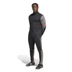 Spodnie treningowe adidas Squadra25. Czarne spodnie sportowe męskie Adidas, bez wzorów, z dresówki, do piłki nożnej. Za 157.99 zł.