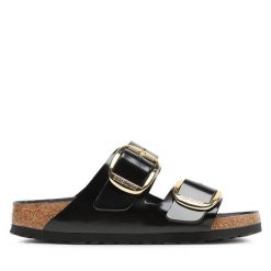 Klapki Birkenstock. Czarne klapki damskie Birkenstock, bez wzorów, bez obcasa, bez zapięcia. Za 719.99 zł.