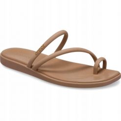 Klapki Dla Dorosłych Crocs Miami Toe Loop. Brązowe klapki męskie Crocs, bez wzorów, z materiału, bez zapięcia. Za 199.99 zł.