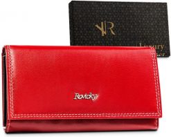 Portfel skórzany Rovicky R-RD-07-GCL Red- czerwony. Czerwone portfele damskie ROVICKY, ze skóry. Za 80.00 zł.
