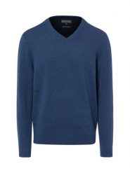 Finshley & Harding sweter z dzianiny z dodatkiem kaszmiru Mężczyźni Bawełna niebieski, M. Niebieskie swetry męskie Finshley & Harding, m, bez wzorów, z bawełny, eleganckie, bez kołnierzyka, bez ramiączek. Za 299.95 zł.