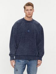 Hugo Bluza Nenry 50510545 Granatowy Relaxed Fit. Niebieskie bluzy męskie Hugo, m, bez wzorów, z bawełny, bez ramiączek, bez kaptura. Za 419.99 zł.