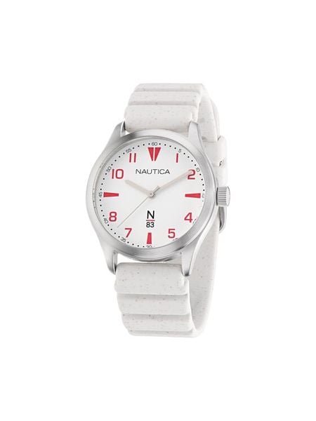 Nautica Zegarek NAPHBS403 Biały. Białe, analogowe zegarki męskie Nautica, bez wzorów. Za 469.99 zł.