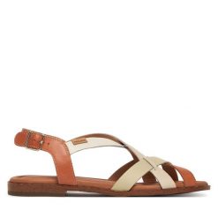 Sandały Pikolinos. Brązowe sandały damskie Pikolinos, bez wzorów, bez obcasa, na płaskiej podeszwie, bez zapięcia. Za 449.99 zł.