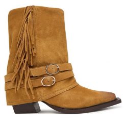 Kowbojki Steve Madden. Brązowe botki damskie Steve Madden, bez wzorów, bez obcasa, na słupku, bez zapięcia. Za 1,029.00 zł.
