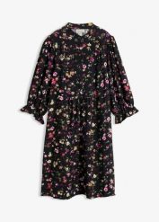 Sukienka tunikowa. Czarne sukienki damskie bonprix, bez wzorów, bez kołnierzyka, bez ramiączek. Za 149.99 zł.