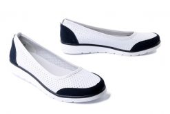 FILIPPO DP4524/25 WH NV biały/granatowy, baleriny damskie. Białe balerinki damskie Filippo, na lato, bez wzorów, bez obcasa, bez zapięcia. Za 164.90 zł.