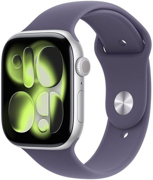 Smartwatch Apple Watch 11 GPS 42mm Silver Alu Sport Band S/M Fioletowy (MEU64ET/A). Fioletowe zegarki smartwatch Apple, bez wzorów. Za 1,794.71 zł.