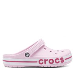 Klapki Crocs. Czerwone klapki damskie Crocs, bez wzorów, bez obcasa, bez zapięcia. Za 179.99 zł.