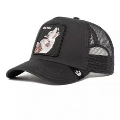 Czapka z daszkiem Goorin Bros. Lone Wolf Trucker 101-0389-BLK. Czarne czapki damskie Goorin Bros, bez wzorów. Za 167.98 zł.