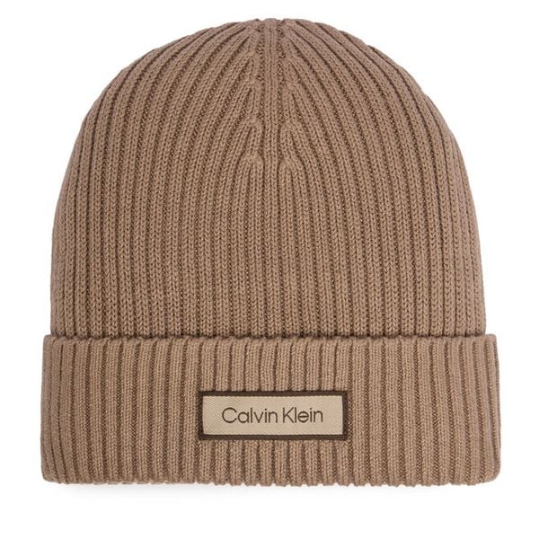 Czapka Calvin Klein. Brązowe czapki męskie Calvin Klein, na zimę, bez wzorów. Za 169.99 zł.