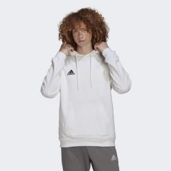 Bluza do piłki nożnej męska Adidas Entrada 22. Białe bluzy męskie Adidas, m, bez wzorów, z bawełny, sportowe, bez ramiączek, bez kaptura. Za 199.00 zł.