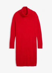Sukienka dzianinowa oversize z golfem. Czarne sukienki damskie bonprix, bez wzorów, z dzianiny, bez kołnierzyka, bez ramiączek, oversize. Za 119.99 zł.