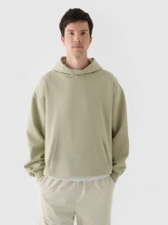 4F Bluza dresowa nierozpinana z kapturem męska - oliwkowa/khaki M. Brązowe bluzy sportowe męskie 4F, m, bez wzorów, z bawełny, z kapturem. W wyprzedaży za 99.99 zł.