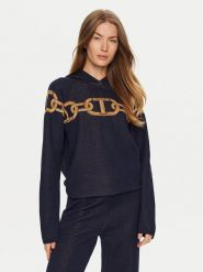 TWINSET Sweter 241TP3520 Granatowy Loose Fit. Niebieskie swetry nierozpinane damskie Twinset, s, bez wzorów, z wiskozy, bez kołnierzyka, bez ramiączek. Za 509.99 zł.