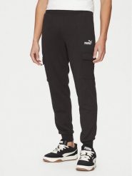 Puma Spodnie dresowe Ess No. 1 Logo Cargo 682661 Czarny Regular Fit. Czarne spodnie sportowe męskie Puma, m, bez wzorów, z bawełny. Za 229.99 zł.