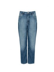 Guess Jeansy Mom Fit | W2RA21D3Y0V | Kobieta | Niebieski. Niebieskie jeansy damskie Guess, z aplikacjami, z bawełny, eleganckie, z podwyższonym stanem. W wyprzedaży za 289.00 zł.