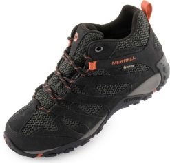 Merrell Alverstone Mid GTX damskie buty outdoor czarne. Czarne obuwie trekkingowe damskie z gore-texu, bez zapięcia. Za 616.99 zł.