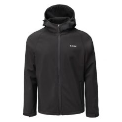 Kurtka softshell z kapturem Hi-Tec Neti II. Czarne kurtki męskie Hi-tec, m, bez wzorów, z elastanu, z kapturem, trekkingowe. Za 195.60 zł.