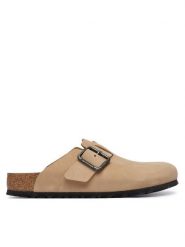 Birkenstock Klapki Boston Wire Buckle 1031584 Beżowy. Brązowe klapki męskie Birkenstock, bez wzorów, z nubiku, bez zapięcia. Za 759.99 zł.