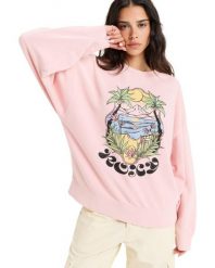 Bluza z okrągłym dekoltem dla Kobiety LINEUP Różowy. Fioletowe bluzy damskie Roxy, m, bez wzorów, z bawełny, vintage, bez ramiączek, bez kaptura. Za 299.65 zł.