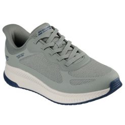 Buty sportowe męskie Skechers Bobs Squad 4. Zielone buty sportowe męskie Skechers, bez wzorów, z kauczuku, bez obcasa, bez zapięcia. Za 490.00 zł.