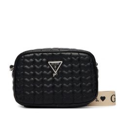 Torebka Guess. Czarne listonoszki damskie Guess, z aplikacjami, bez dodatków. Za 249.99 zł.
