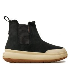Botki Merrell. Czarne botki damskie Merrell, bez wzorów, bez obcasa, na płaskiej podeszwie, bez zapięcia. Za 429.99 zł.
