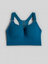 4F Biustonosz treningowy z wysokim wsparciem damski - turkusowy S. Niebieskie bielizna sportowa damska 4F, s, bez wzorów, z gumy. Za 179.99 zł.