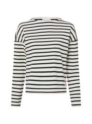 Marie Lund Bluza damska Kobiety Bawełna biały|czarny w paski, XS. Białe bluzy damskie Marie Lund, xs, bez wzorów, z bawełny, bez ramiączek, bez kaptura. Za 249.95 zł.