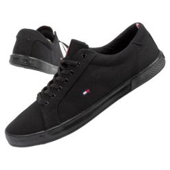 Buty trampki męskie Tommy Hilfiger [005960GJ]. Czarne trampki męskie Tommy Hilfiger, bez wzorów, bez zapięcia. Za 221.40 zł.