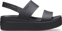 Crocs Sandały sportowe damskie Brooklyn Low Wedge czarne r. 36.5. Czarne sandały damskie Crocs, bez wzorów, bez obcasa, bez zapięcia. Za 209.33 zł.