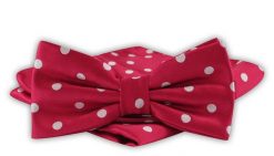 Mucha Męska z Poszetką - Alties - Czerwona w Grochy. Czerwone krawaty i muchy Alties, bez wzorów, eleganckie. Za 54.00 zł.