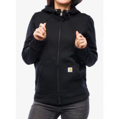 Bluza z kapturem damska Carhartt Clarksburg Zip Sweatshirt. Czarne bluzy damskie Carhartt, s, bez wzorów, casualowe, bez ramiączek, z kapturem. Za 291.99 zł.