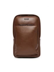 Guess Plecak 175891 Brązowy. Brązowe plecaki męskie Guess, z aplikacjami, ze skóry. Za 229.99 zł.