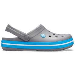 Klapki sportowe na basen Crocs CROCBAND. Białe klapki damskie Crocs, bez wzorów, sportowe, bez obcasa, bez zapięcia. W wyprzedaży za 198.00 zł.