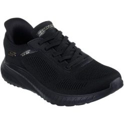 Buty sportowe damskie Skechers Bobs Squad Chaos C. Czarne obuwie sportowe damskie Skechers, bez wzorów, bez zapięcia, trekkingowe, Skechers Sport. Za 329.99 zł.