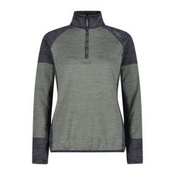 Bluza damska turystyczna CMP 34G2266. Zielone bluzy damskie CMP, l, bez wzorów, z materiału, bez ramiączek, bez kaptura. Za 272.55 zł.