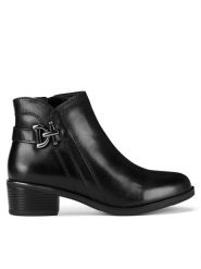 Lasocki Botki RST-GABRIEL-01 Czarny. Czarne botki damskie Lasocki, bez wzorów, ze skóry, bez obcasa, na słupku, bez zapięcia. Za 259.99 zł.