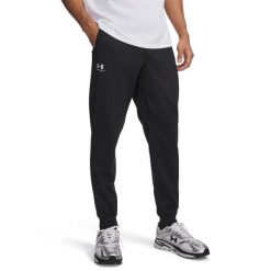 Spodnie dresowe treningowe męskie Under Armour Tricot Jogger (1290261-001). Czarne spodnie sportowe męskie Under Armour, l, bez wzorów, z dresówki, na fitness i siłownię. Za 196.99 zł.