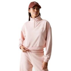 New Era Damska Bluza Mlb Tonal Crop Qrtr Zip Neyyan Prs Damskie. Czerwone bluzy damskie New Era, s, bez wzorów, z bawełny, casualowe, bez ramiączek, bez kaptura. Za 259.95 zł.
