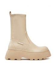 Guess Botki Nerea FLFNER ELE10 Beżowy. Brązowe botki damskie Guess, z aplikacjami, ze skóry, bez obcasa, na płaskiej podeszwie, bez zapięcia. Za 669.99 zł.
