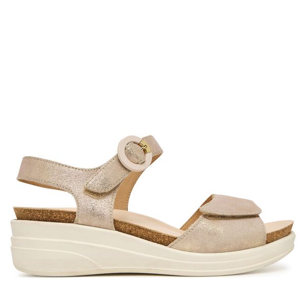 Sandały Ara. Brązowe sandały damskie Ara, bez wzorów, bez obcasa, na koturnie, bez zapięcia. Za 338.99 zł.