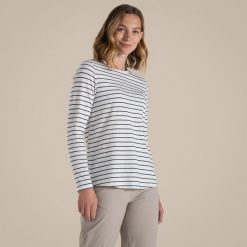 Longsleeve damski Craghoppers NosiLife Akona LS Top. Niebieskie topy damskie Craghoppers, bez wzorów, sportowe, bez kołnierzyka, bez ramiączek. W wyprzedaży za 237.65 zł.