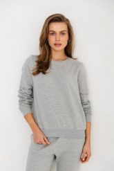 BLUZA LENA SZARY MELANŻ S - Flawless. Szare bluzy damskie Flawless, s, bez wzorów, z bawełny, klasyczne, bez ramiączek, bez kaptura. Za 296.00 zł.