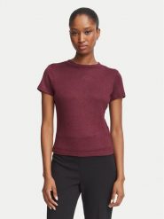 Guess T-Shirt W5BP07 KCGM2 Bordowy Regular Fit. Czerwone t-shirty damskie Guess, xxl, z aplikacjami, z wiskozy, bez kołnierzyka, bez ramiączek. Za 174.99 zł.