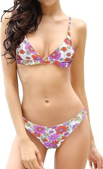 STRÓJ KĄPIELOWY DAMSKI SHEKINI BIKINI RED VIOLET FLOWER AM1584 R.S. Czerwone bikini Sefa Verlag, bez wzorów. Za 58.79 zł.