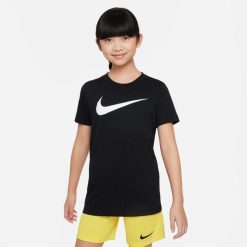 Koszulka z krótkim rękawem Nike CW6941 010 Czarny. Czarne bluzki damskie Nike, m, bez wzorów, z bawełny, sportowe, bez kołnierzyka, bez ramiączek. Za 149.99 zł.